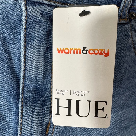 Hue Flannel Lined Denim Leggings NWT Sz 16 - Picture 14 of 16